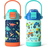 Fimibuke kids bottle with pop-open straw lid for easy sipping on the go.
