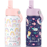 Fimibuke kids bottle with rainbow pattern keeps drinks fresh for school days