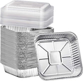 Findful 8x8 aluminum pan with clear lid for bake-and-serve.