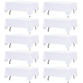 FindYou 10-pack white tablecloth on an 8 ft table with clean presentation