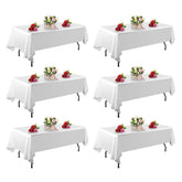FindYou white tablecloth on a 60x102 inch table for elegant dining.