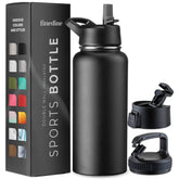 FineDine triple-walled bottle in ink raven black shows a durable body for travel