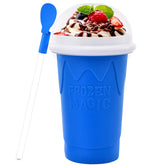 Firjuty 500ML Slushie Cup blue with lid for easy frozen treats.