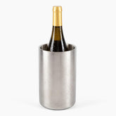 Firstleaf stainless steel wine chiller front view demonstrates sleek, durable cooling.