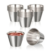 Fit Meal Prep 24-pack 2.5 oz dipping cups stacked for storage and reuse.