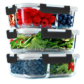 FIT Strong & Healthy 1-compartment glass container for easy meal prep portions at home