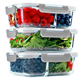 FIT Strong & Healthy glass meal prep container with 1-compartment design for simple portions.