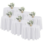 Fitable six-pack round tablecloth 120in diameter drapes elegant wedding tables