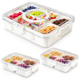 Five Skies Snackle Box large tray with eight compartments and lid for organized snacking