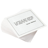 Five Star Napkins white cotton napkins with quotes, ideal for elegant entertaining.