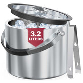 FiveHome 3.2L insulated ice bucket with lid keeps ice cold during parties.
