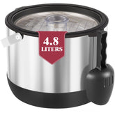 FiveHome ice bucket with lid and scoop ready for organized party serving.