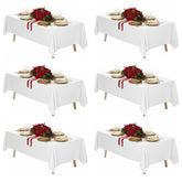Fixwal white rectangle tablecloth 70x120 flatlay, durable and easy-care for quick cleanup.
