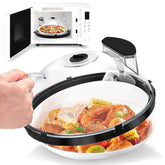 Fkprorjv microwave splatter cover with steam preserves moisture during heating.