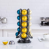 FlagShip Vertuo Pod Holder spins to access 20 VertuoLine pods with a compact design.