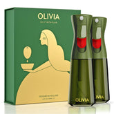 FLAIROSOL Olivia oil sprayer two-pack in green glass for precise oil coating.