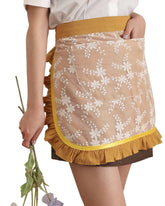 Floosum lovely waist apron with lace embroidery for stylish cooking and entertaining