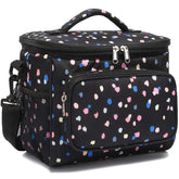 FlowFly insulated lunch bag front zip pocket for easy meal organization on the go.