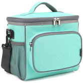 FlowFly Jade insulated lunch bag with front pocket keeps snacks organized for commutes.
