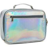FlowFly Kids Lunch Bag insulated silvery exterior keeps meals fresh during school days.