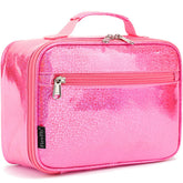 FlowFly pink kids lunch bag front view with durable insulation for all-day freshness.