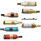 FLstudio wall-mounted wine rack top view showing eight bottles ready for display