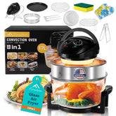 Flying APSARAS glass air fryer bowl shows a large capacity for family meals.
