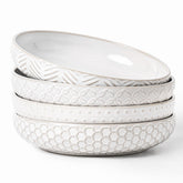 FOBENTA embossed ceramic pasta bowls with 42 oz capacity for generous servings.