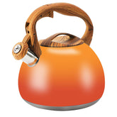 Foedo tea kettle with orange red gradient and loud whistle for quick hot water