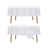 Fokitut round tablecloth 90inch white flatlay for elegant dining protection