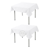 Fokitut waterproof square tablecloth 52x52 white protects surfaces from spills during meals.