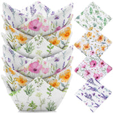 FoldTier green floral bowl cozy protects hands when lifting hot bowls.