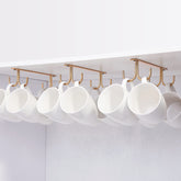 FOMANSH mug rack under cabinet three racks holds twelve mugs neatly