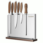 Fomidao magnetic knife block on counterfront view showing compact storage