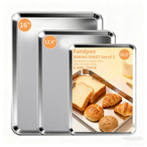 Fondpen baking sheet set 16x12x1 inch—even heat for cookies and roasting
