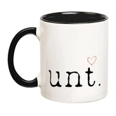 Fonhark Cunt Heart Mug front view, bold design for your morning coffee