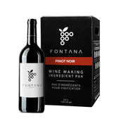 Fontana Pinot Noir wine kit packaging—great value for aspiring home brewers.