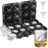 Foosi Diamond ice cube tray in use with large 2-inch diamonds for premium cocktails.