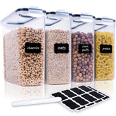 FOOYOO 4-piece cereal containers set with airtight lids keeps pantry organized.