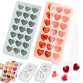 FOSOE 2-pack heart ice cubes tray for cocktails and beverages.