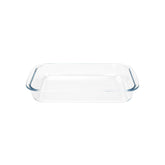 FOYO Basics tempered glass baking dish, clear and sturdy for oven-to-table meals.