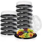 Frcctre 12-pack serving trays with lids, 12 inch diameter for easy party displays.