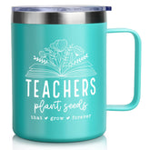 Frerdui Teacher Tumbler with stainless steel body keeps beverages at the right temperature on the go.