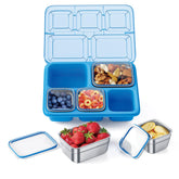 Freshmage snackle box five-compartments keeps snacks neatly organized for easy meal prep.