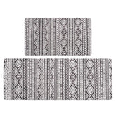 FreshMINT anti-fatigue kitchen mats two-piece set, front view, cushioned comfort for long kitchen tasks.