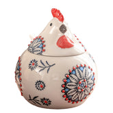 Frezonika chicken salt cellar with lid and spoon in blue, a stylish counter storage choice