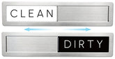 FridayVibez stainless dishwasher sign shows clean or dirty status at a glance.