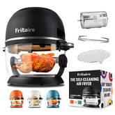 Fritaire glass bowl with 360 visibility showcases cooking progress clearly.