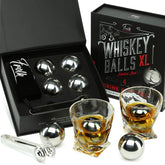 Frolk 4XL whiskey ice balls (55 mm) cooling in glass for pure flavor