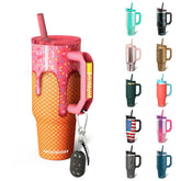 Frost Buddy Thicc Buddy 40oz tumbler with lid and straw keeps beverages cold on the go.